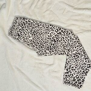 Express Black and White Leopard Print Straight Leg Jeans